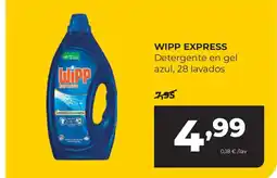 Alimerka WIPP EXPRESS Detergente en gel azul, 28 lavados oferta