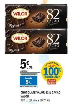 E.Leclerc Valor - chocolate 82% cacao oferta