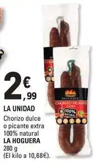 E.Leclerc La hoguera - chorizo dulce o picante extra 100% natural oferta