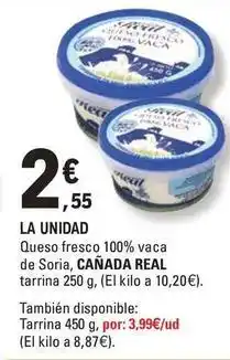 E.Leclerc Cañada real - queso fresco 100% vaca de soria oferta