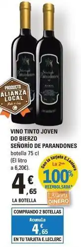 E.Leclerc Vino tinto joven do bierzo oferta