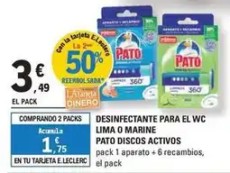 E.Leclerc Pato - desinfectante para el wc lima o marine discos activos oferta