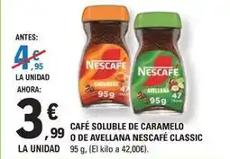 E.Leclerc Nescafé - café soluble de caramelo o de avellana classic oferta
