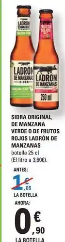E.Leclerc Ladrón de manzanas - sidra original de manzana verde o de frutos rojos oferta