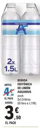 E.Leclerc Aquarius - bebida isotonica de limon oferta