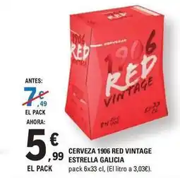 E.Leclerc Estrella galicia - cerveza 1906 red vintage oferta
