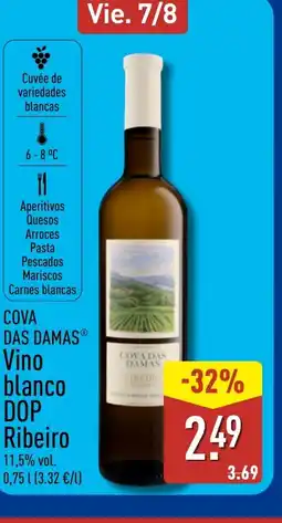 ALDI COVA DAS DAMAS Vino blanco DOP Ribeiro oferta