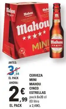 E.Leclerc Mahou - cerveza mini cinco estrellas oferta