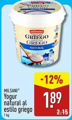 ALDI Milsani - yogur natural al estilo griego oferta