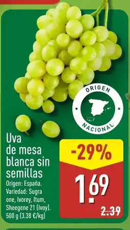 ALDI Uva de mesa blanca sin semillas oferta