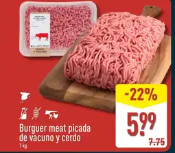 ALDI Burguer meat picada de vacuno y cerdo oferta
