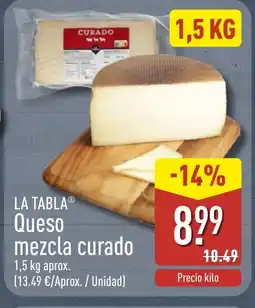 ALDI LA TABLA Queso mezcla curado oferta