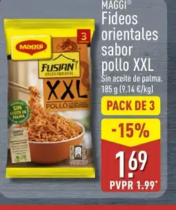 ALDI MAGGI Fideos 3 orientales sabor pollo XXL oferta