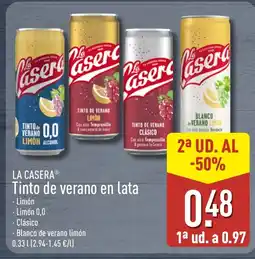 ALDI LA CASERA Tinto de verano en lata oferta