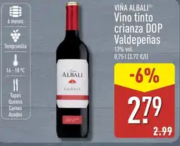 ALDI VIÑA ALBALI Vino tinto crianza DOP Valdepeñas oferta