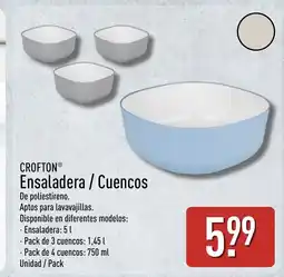 ALDI CROFTON Ensaladera / Cuencos oferta