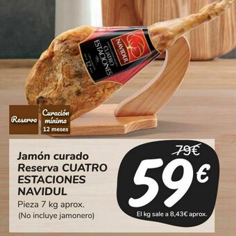 Carrefour Market Jamón curado reserva cuatro estaciones navidul oferta