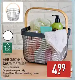 ALDI HOME CREATION Cesta metálica oferta