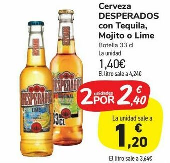Carrefour Market Cerveza desperados con tequila, mojito o lime oferta