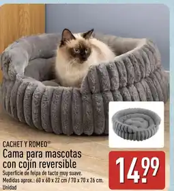 ALDI CACHET Y ROMEO Cama para mascotas con cojín reversible oferta