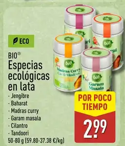 ALDI BIO Especias ecológicas en lata oferta