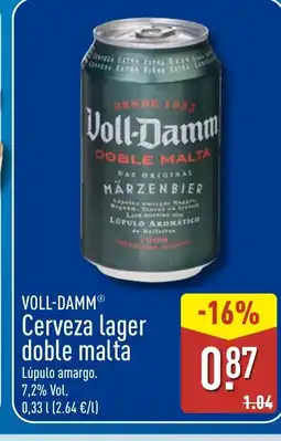ALDI VOLL-DAMM Cerveza lager doble malta oferta