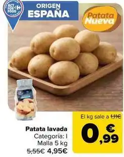 Carrefour Patata lavada oferta