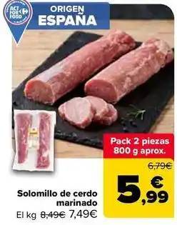 Carrefour Solomillo de cerdo marinado oferta