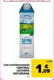 Carrefour Market Central lechera asturiana - leche semidesnatada oferta