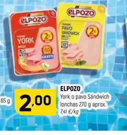 Coviran ELPOZO York o pavo Sándwich lonchas oferta