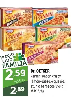Coviran Dr. OETKER Pannini bacon crispy, jamón-queso, 4 quesos, atún o barbacoa oferta