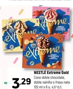 Coviran NESTLÉ Extreme Gold Cono doble chocolate, doble vainilla o fresa nata oferta