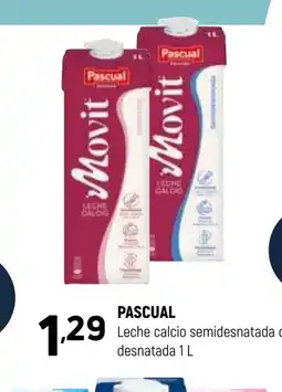 Coviran PASCUAL Leche calcio semidesnatada o desnatada oferta