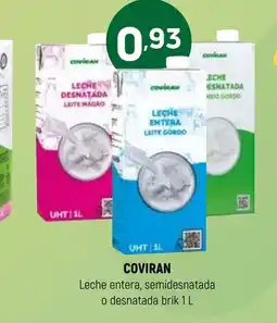 Coviran COVIRAN Leche entera, semidesnatada o desnatada brik oferta