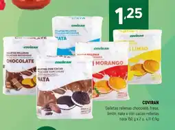 Coviran COVIRAN Galletas rellenas chocolate, fresa, limón, nata o con cacao rellenas nata oferta
