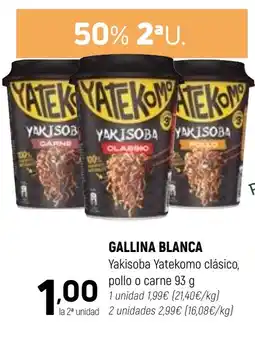Coviran GALLINA BLANCA Yakisoba Yatekomo clásico, pollo o carne oferta
