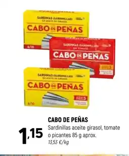 Coviran CABO DE PEÑAS Sardinillas aceite girasol, tomate o picantes oferta