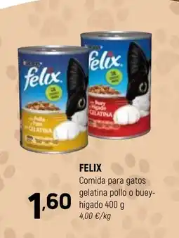 Coviran FELIX Comida para gatos gelatina pollo o buey- hígado oferta