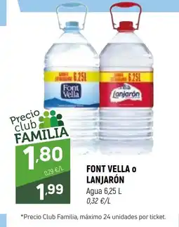 Coviran FONT VELLA O LANJARÓN Agua oferta