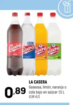 Coviran LA CASERA Gaseosa, limón, naranja o cola bajo en azúcar oferta