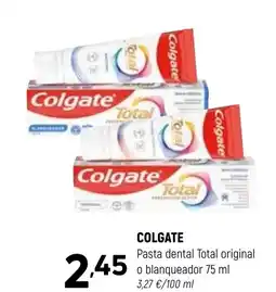 Coviran COLGATE Pasta dental Total original o blanqueador oferta