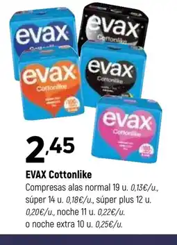 Coviran EVAX Cottonlike Compresas alas normal oferta