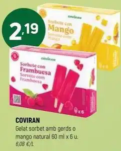 Coviran Coviran - gelat sorbet amb gerds o mango natural oferta