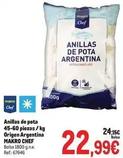 Makro Chef select - anillas de pota 45-60 piezas / origen argentina oferta