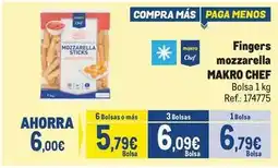 Makro Chef select - fingers mozzarella oferta
