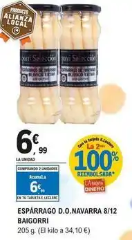 E.Leclerc Baigorri - esparrago d.o. navarra 8/12 oferta