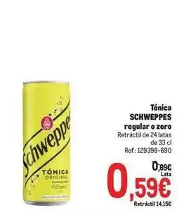 Makro Schweppes - tónica regular oferta