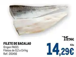 Makro Origen - filete de bacalao oferta