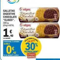 E.Leclerc Ifa eliges - galletas digestive chocolate oferta