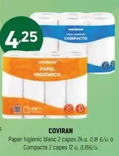 Coviran Coviran - paper higienic blanc 2 capes 24 u. o compacte 2 capes 12 u oferta